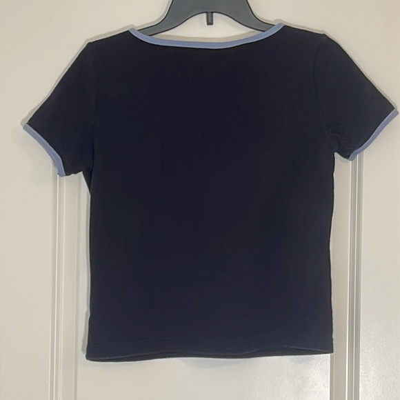 Norton Studio Navy Short Sleeve Top Size S - Picture 2 of 4